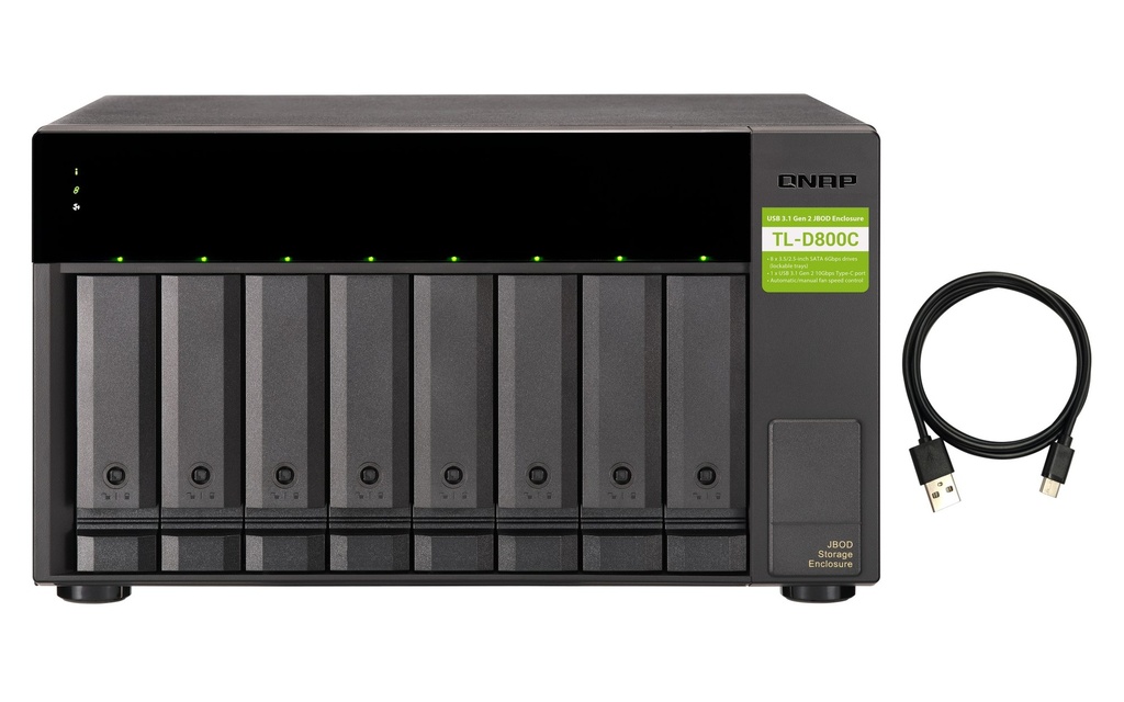 QNAP TL-D800C 8-Bay Desktop USB 3.2 Gen 2 Type-C JBOD Expansion Enclosure