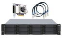 QNAP TL-R1200S-RP 12-Bay 2U Rackmount SATA 6Gbps JBOD Expansion Enclosure with QXP-1600eS-A1164 PCIe Card, Redundant PSU