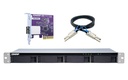 QNAP TL-R400S 4-Bay 1U Short-Depth Rackmount SATA 6Gbps JBOD Expansion Enclosure with QXP-400eS-A1164 PCIe Card