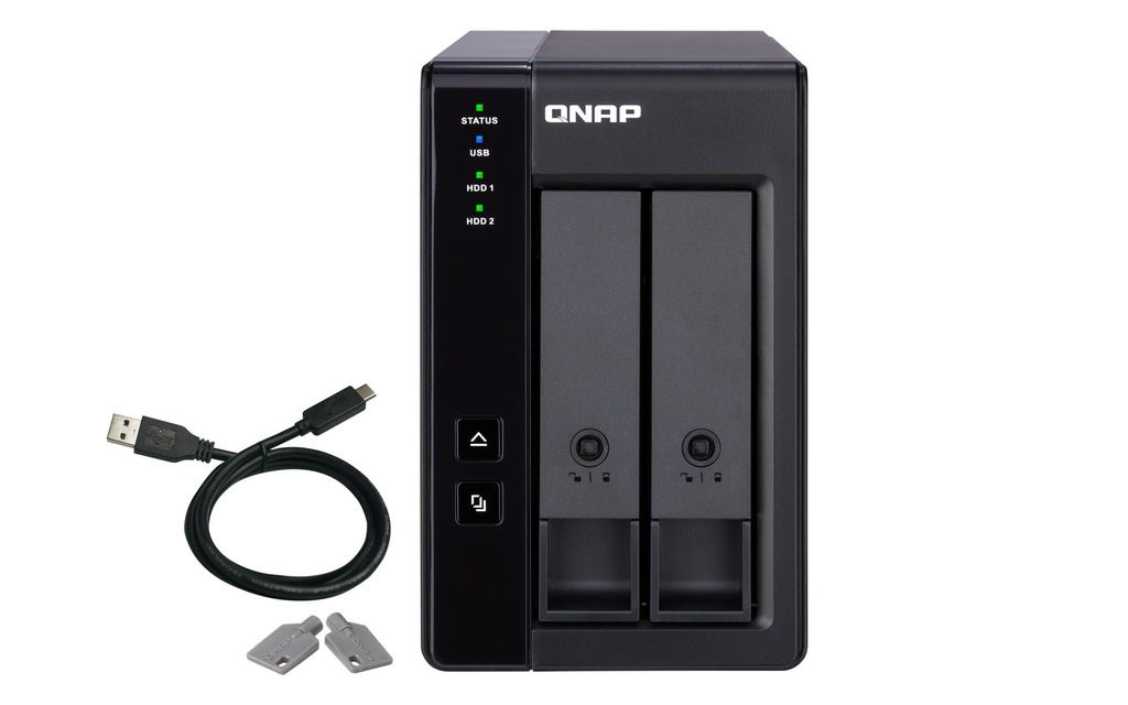 QNAP TR-002 2-Bay USB Type-C Direct Attached Storage with Hardware RAID