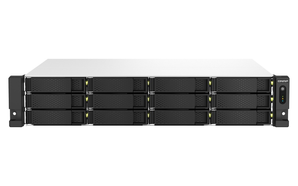 QNAP TS-1264U-RP-8G 12-Bay 2U Rackmount NAS, Intel Celeron N5095, 8GB, 2 x 2.5GbE, PCIe, Redundant PSU