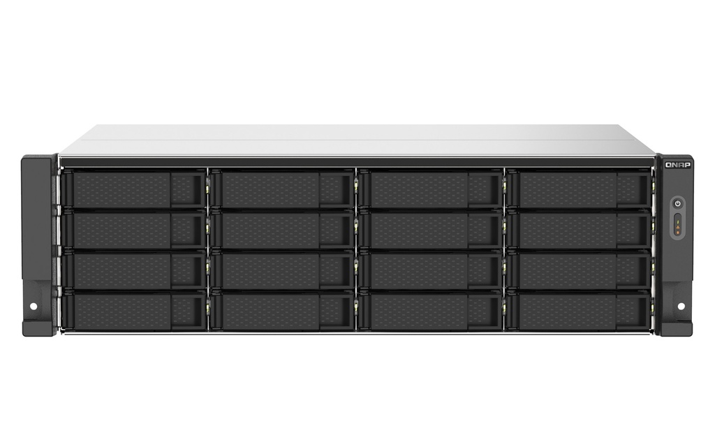 QNAP TS-1673AU-RP-16G 16-Bay 3U Rackmount NAS, AMD Ryzen V1500B, 16GB, 2 x 2.5GbE, 2 x PCIe, Redundant PSU