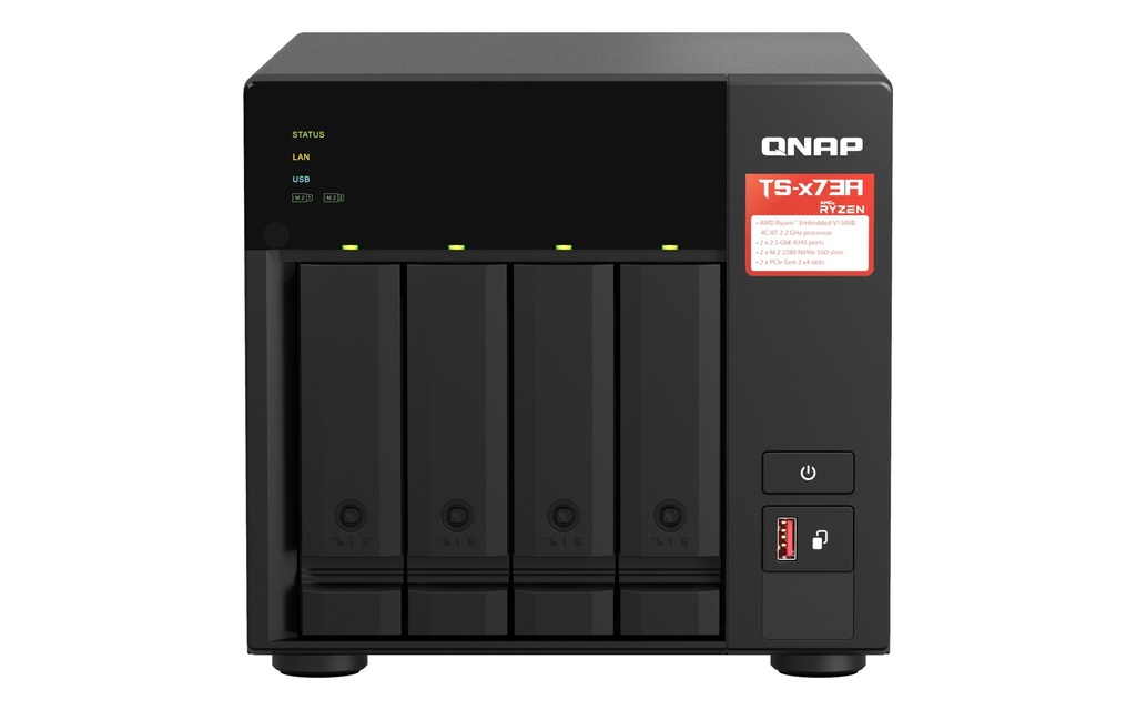 QNAP TS-473A-16TB-IW 4-Bay Tower NAS Bundle: TS-473A-8G with 2 x Seagate IronWolf 8TB (16TB)