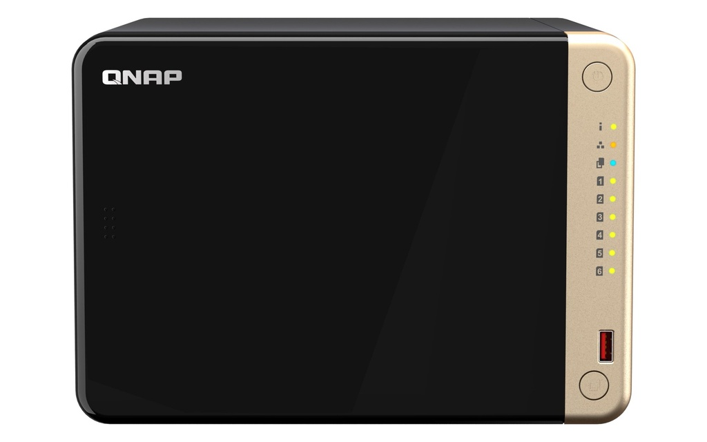 QNAP TS-664-8G 6-Bay Tower NAS, Intel Celeron N5095 Quad-Core, 8GB, 2 x 2.5GbE, 2 x M.2, PCIe Gen 3 Slot, 4K HDMI