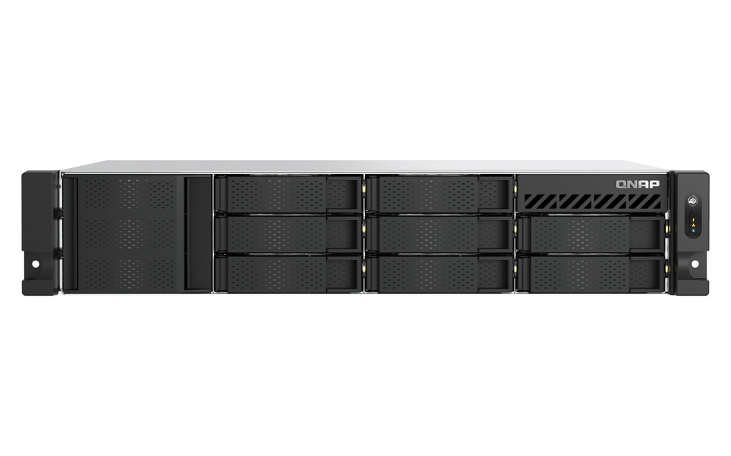 QNAP TS-855EU-RP-8G 8-Bay 2U Short Depth Rackmount NAS, Redundant PSU, Intel Atom C5125 8-Core, 8GB, 2 x 2.5GbE, 2 x M.2