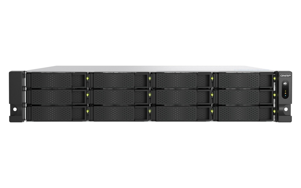 QNAP TS-H1277AXU-RP-R5-16G 12-Bay 2U Rackmount NAS, Ryzen 5 7000 6C/12T, 16GB DDR5, 2 x 10GbE, 2 x M.2 Gen5, RPS