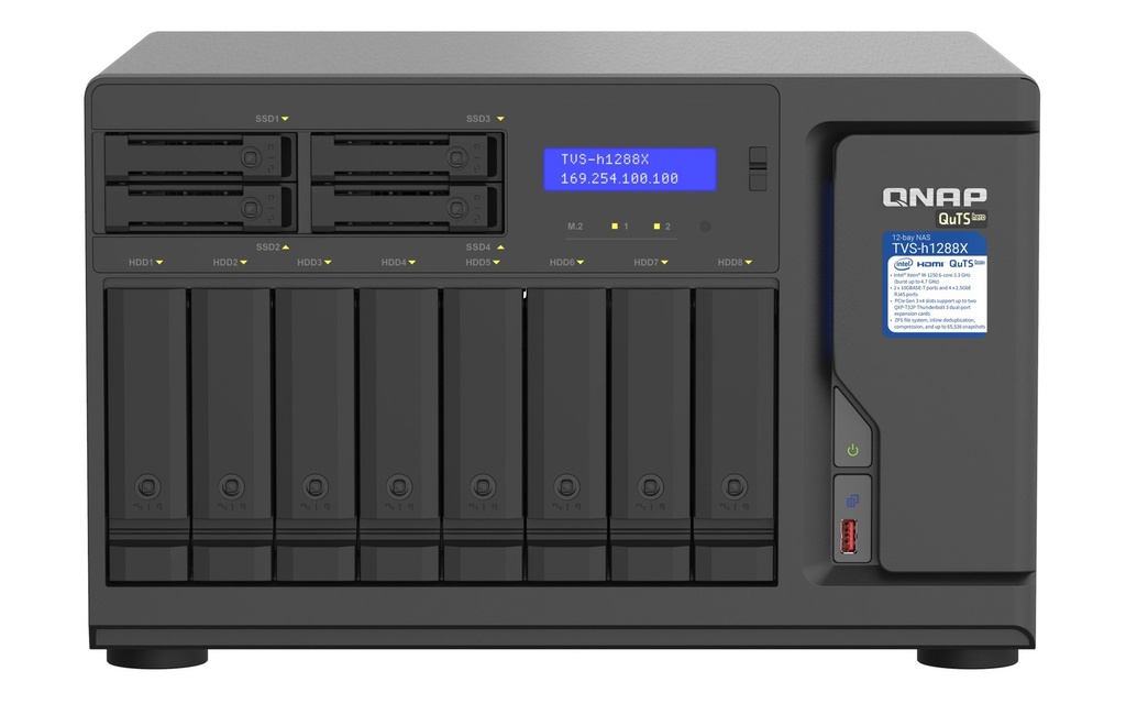 QNAP TVS-H1288X-W1250 12-Bay Tower NAS, Xeon W-1250 6-Core, 16GB ECC DDR4, 2 x 10GbE, 4 x 2.5GbE, QuTS hero