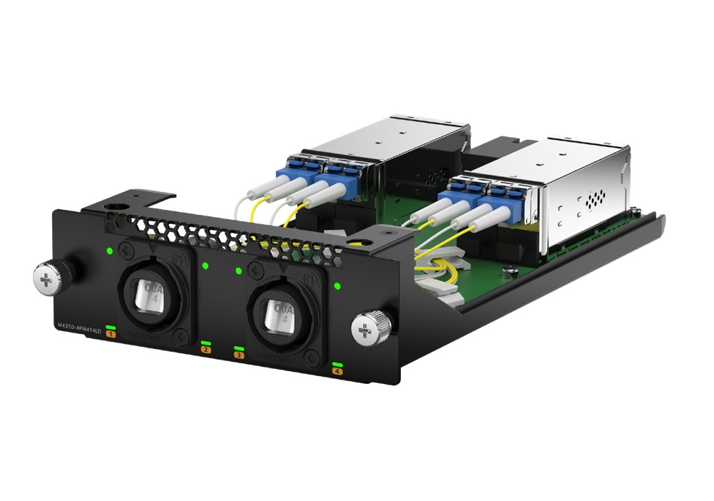 Netgear APM414LD Interface Card for M4350-16M4V (MSM4320), 2 x Neutrik opticalCON QUAD for 4 Single Mode Fibre Links