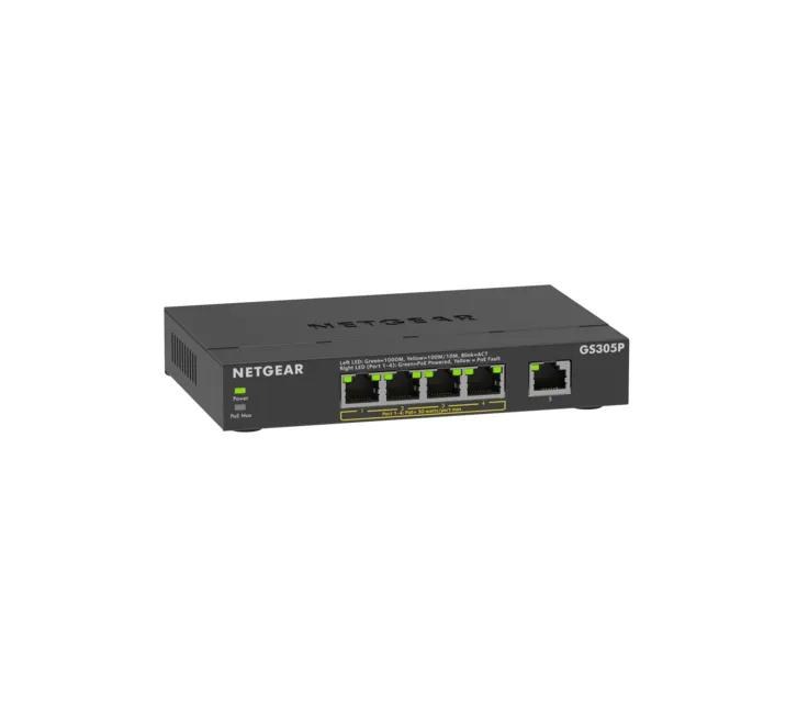 Netgear GS305P 5-Port Gigabit PoE+ Unmanaged Essentials Switch, 63W PoE Budget, Fanless