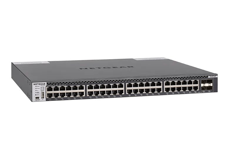 Netgear XSM4348CS M4300-48X 48-Port 10GBASE-T Stackable L3 Managed Switch, 4 x Shared SFP+