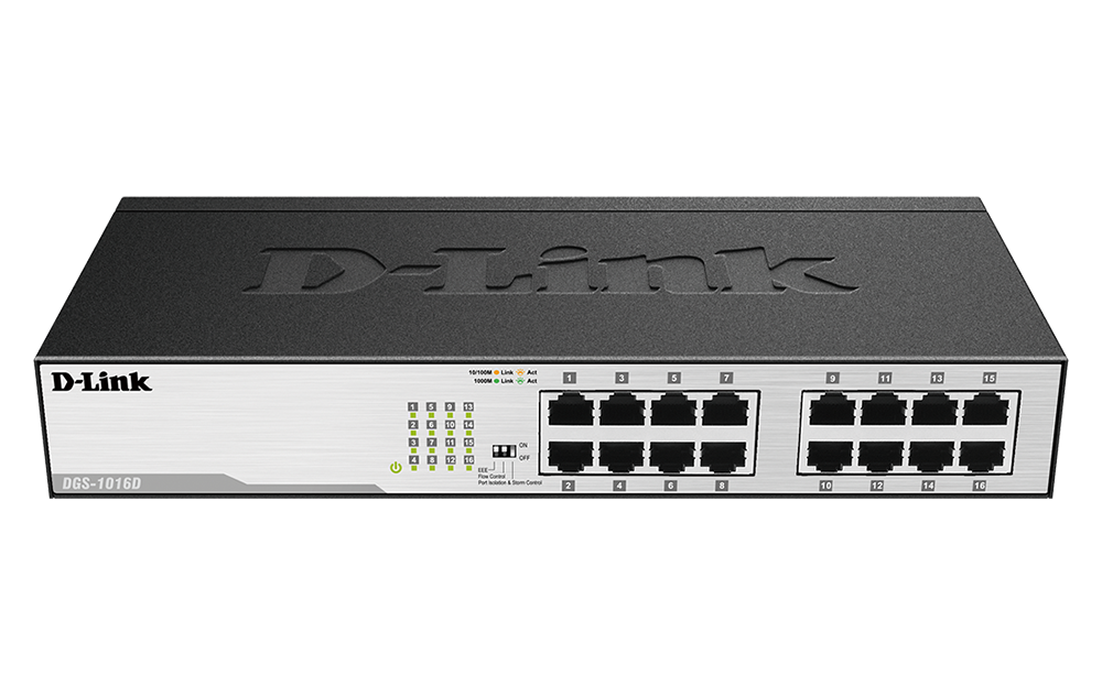 D-Link DGS-1016D 16-Port Gigabit Unmanaged Switch (Metal Housing)