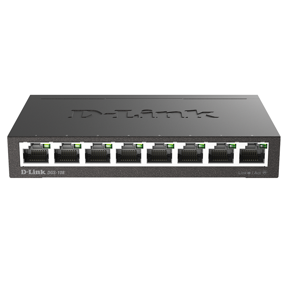 D-Link DGS-108 8-Port Gigabit Desktop Switch (Metal Housing)