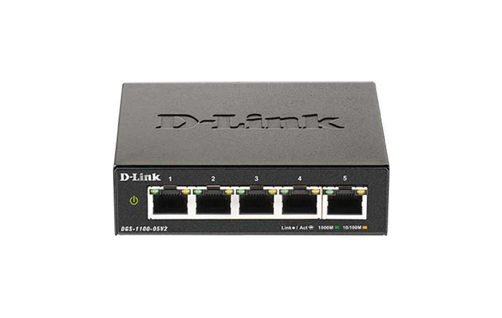 D-Link DGS-1100-05V2 5-Port Gigabit Smart Managed Switch