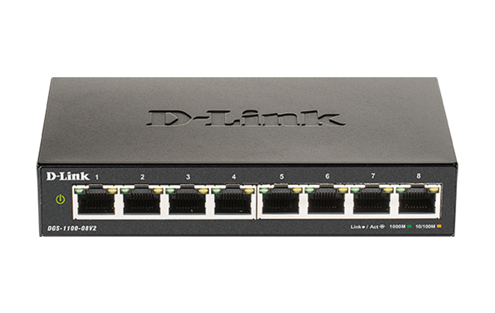 D-Link DGS-1100-08V2 8-Port Gigabit Smart Managed Switch