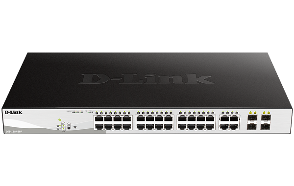 D-Link DGS-1210-28P 28-Port Gigabit WebSmart PoE+ Switch with 193W Budget