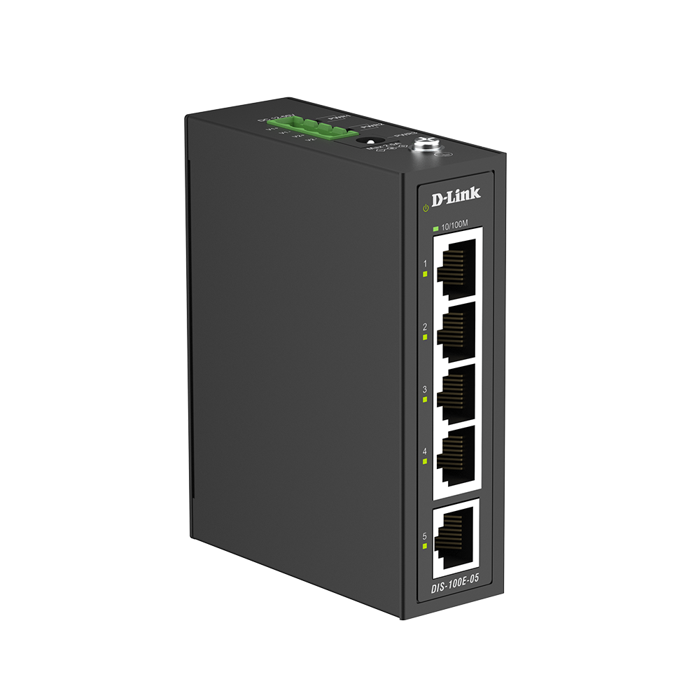 D-Link DIS-100E-05 5-Port Industrial Switch with 5 10/100BASE-T ports