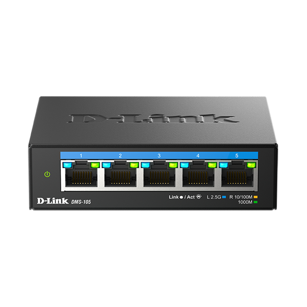 D-Link DMS-105 5-Port Multi-Gigabit Desktop Switch (Metal Housing)