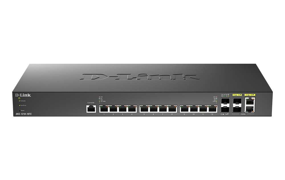 D-Link DXS-1210-16TC 16-Port 10 Gigabit Smart Managed Switch with 14 10GBASE-T Ports and 4 SFP+ (2 Combo) ports