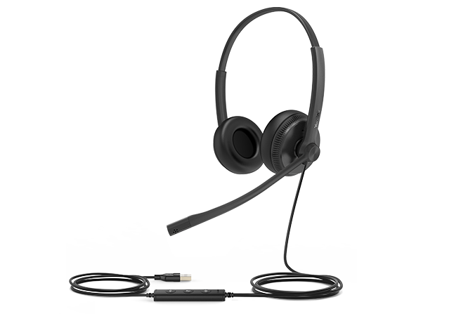 Yealink UH34-L-D-UC UH34 Lite Dual USB Wired Headset – Noise-Canceling Mic, 28 mm Speakers, Wideband Audio