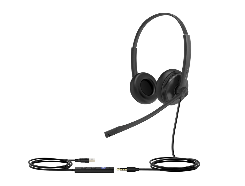 Yealink UH34-SE-D-UC-10WQI BONUS BLACK COMSOL QI CHARGER W/YEALINK (UH34 SE) UC WIRED STEREO HEADSET, USB-A