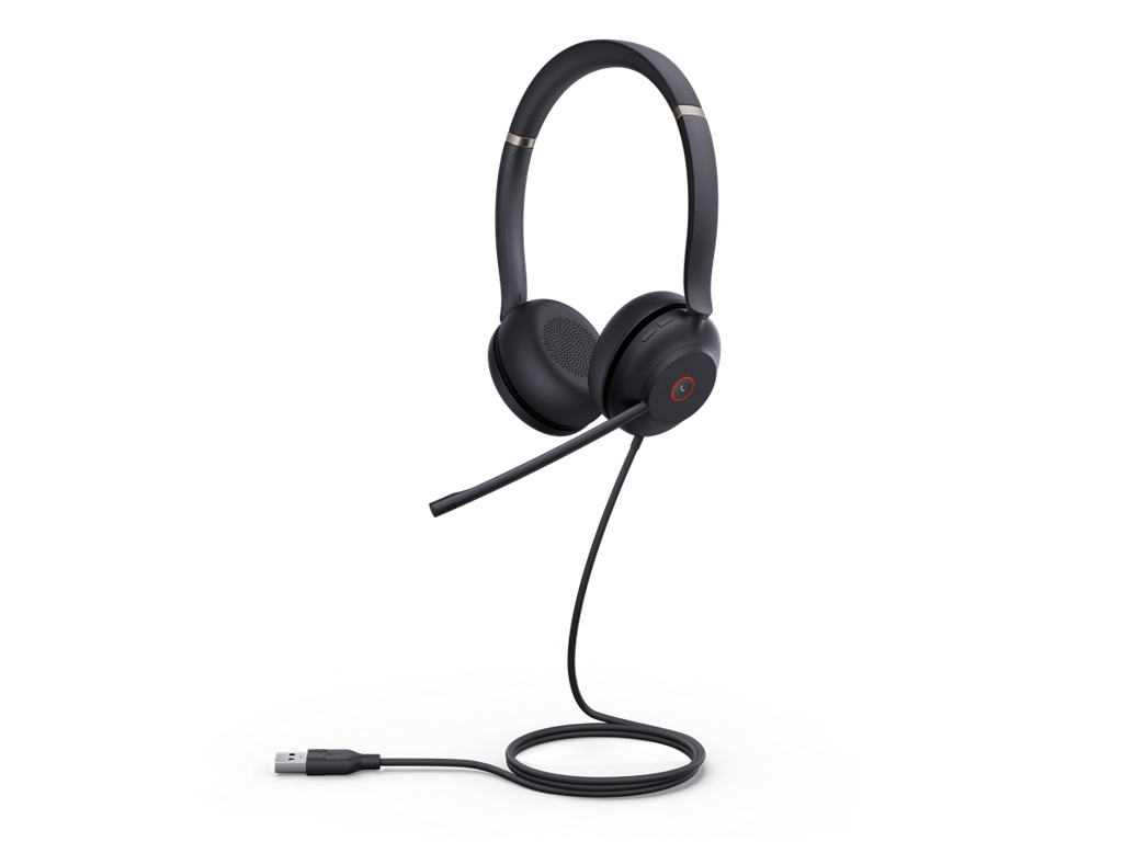 Yealink UH37-D-MS-C/A-10WQI BONUS BLACK COMSOL QI CHARGER W/YEALINK (UH37) MS WIRED STEREO HEADSET, C-A ADAPTER