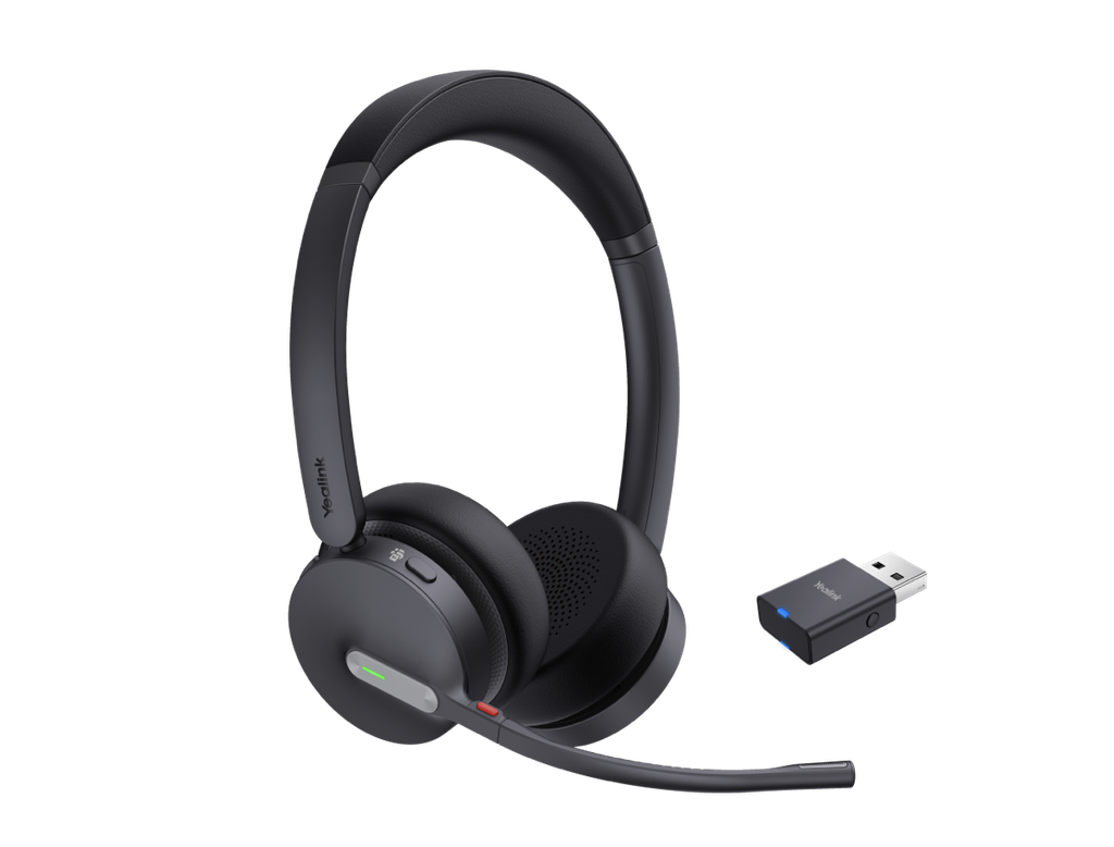 Yealink WH64-H-M-CH-MS WH64 Hybrid DECT & Bluetooth Wireless Headset – Teams Certified, 3-Mic Noise Cancellation, Acoustic Shield 2.0
