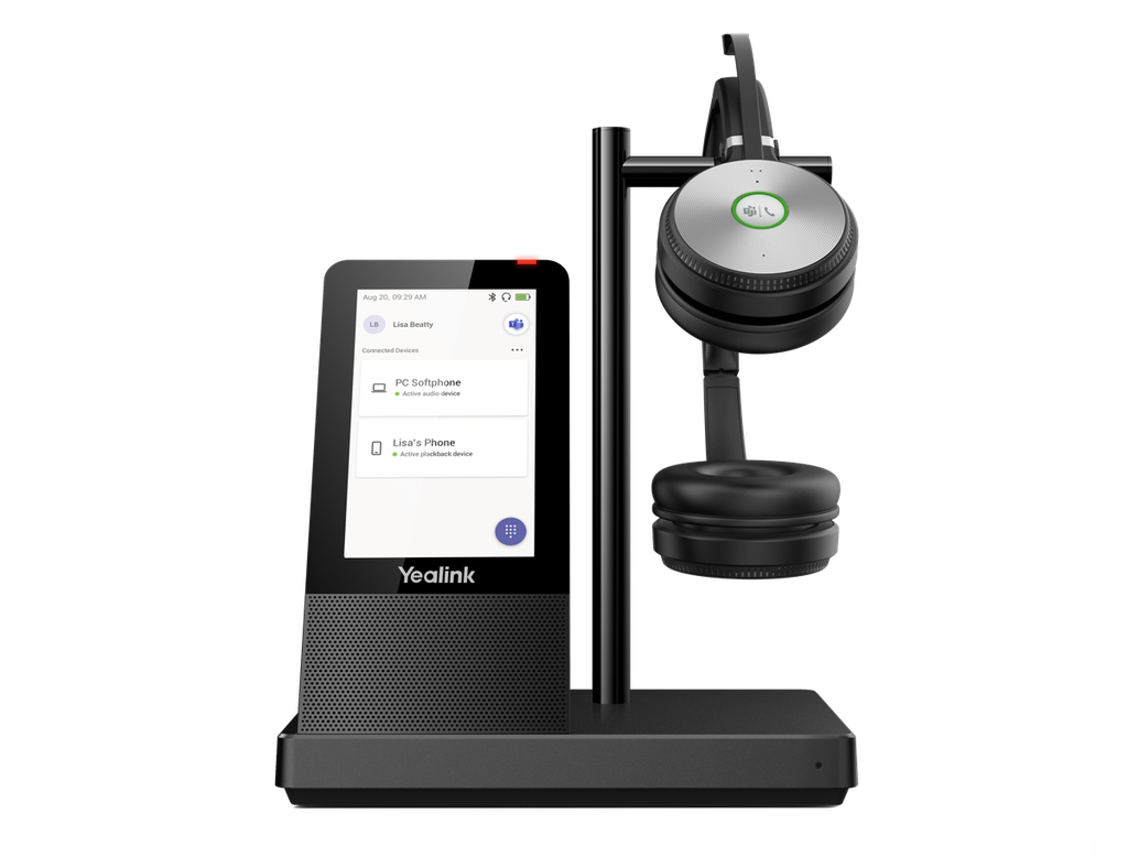 Yealink WH66-D-UC DECT WIRELESS (WH66) UC DUAL HEADSET , 4" TOUCH SCREEN BASE , SPEAKERPHONE