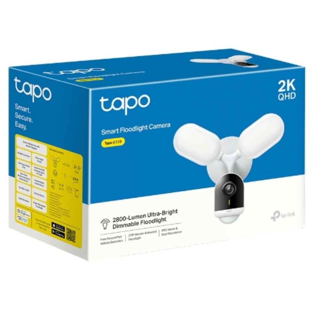 TP-Link Tapo C720 Smart Floodlight Camera 2K QHD 2800-Lumen Ultra-Bright Floodlight