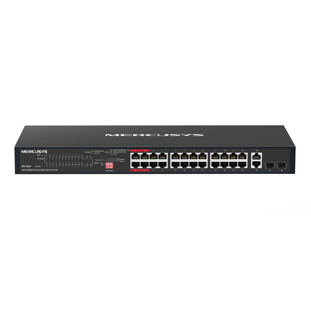 Mercusys MS128GP 28-Port Gigabit Rackmount Switch with 24-Port PoE+