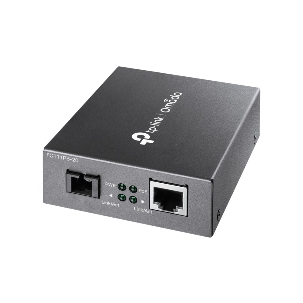 TP-Link FC111PB-20 10/100Mbps WDM Media Converter with 1-Port PoE