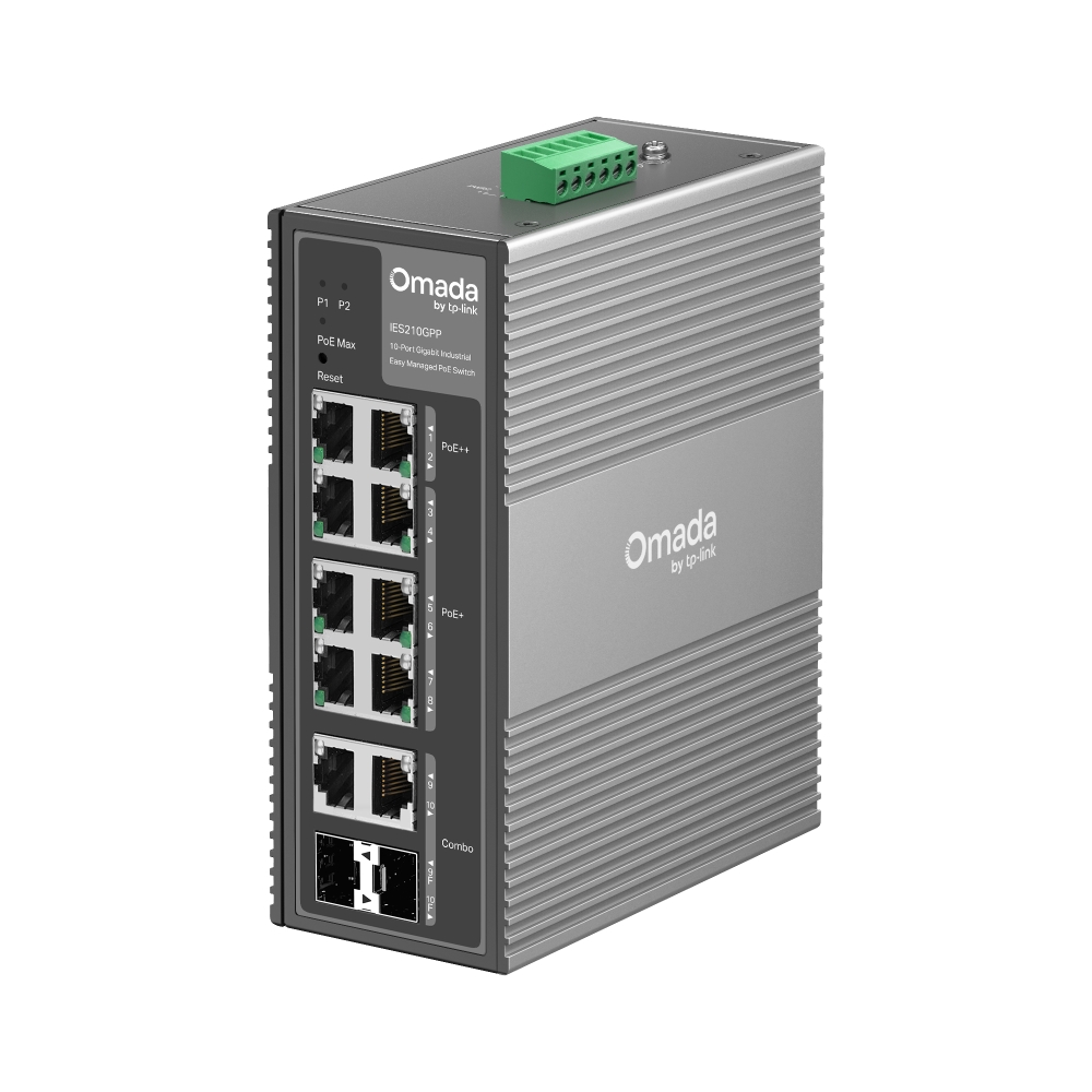 TP-Link IES210GPP Omada 10-Port Gigabit Industrial Easy Managed Switch with 6-Port PoE+ and