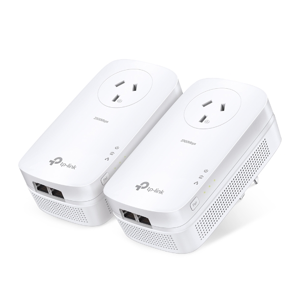 TP-Link TL-PA9020P KIT AV2000 2-Port Gigabit Passthrough Powerline Starter Kit