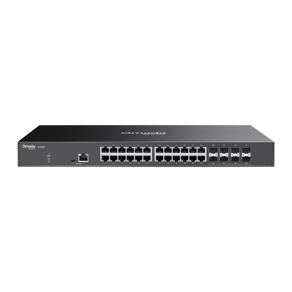 TP-Link SX3832 Omada 24-Port 10GBASE-T L2+ Managed Switch with 8 10GE SFP+ Slots ；24×