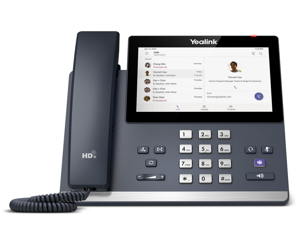 Yealink MP56-E2-TEAMS (Mp56) Desktop Phone With Handset, 7" Touch Screen, MS Teams 2nd Gen