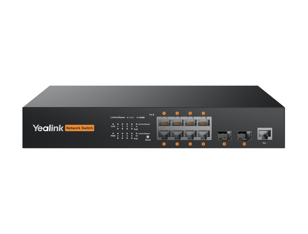 Yealink RCH80 Room Connectivity Hub, L2+ Managed PoE Switch Optimised for AVoIP and Yealink Room Devices