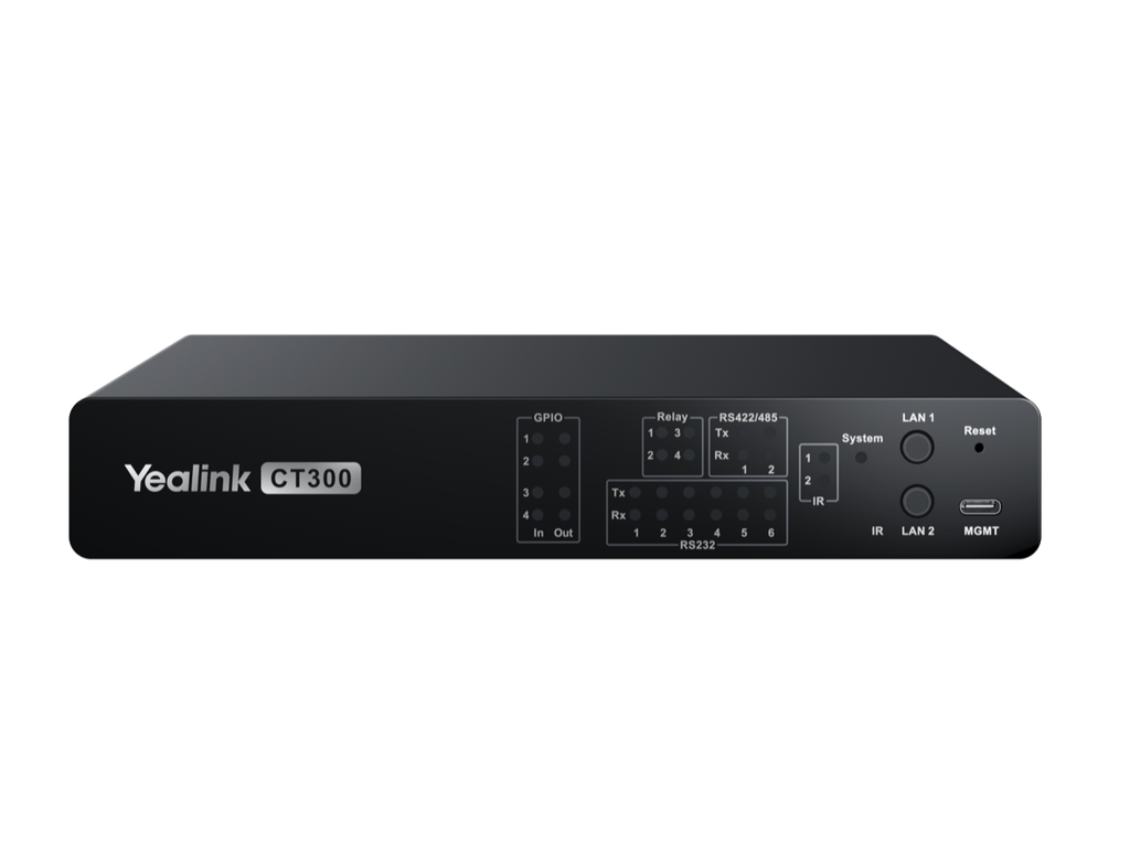 Yealink CT300 Advanced Room Device Navigator and AV Control Processor, RS232/RS422/485, Relays, GPIO, IR, Dual LAN, Open API