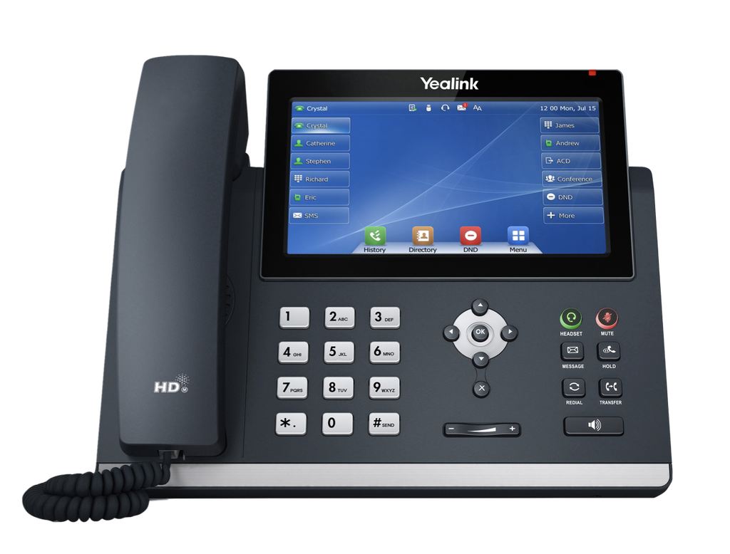 Yealink SIP-T48U (Sip-T48U) Gigabit IP Phone With Handset, 7" LCD Screen