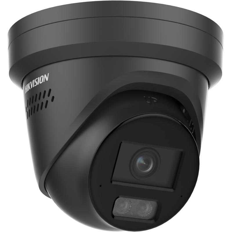 Hikvision DS-2CD2387G3-LIS2UY-SRB-BLK ColorVu 3.0 Smart Hybrid Light 8 MP Fixed Turret Network Camera, 2.8 mm F1.0, Active Red/Blue Strobe Deterrence, Black