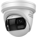 HiLook IPC-T289PH-MU-SL 8MP Dual-Lens 180° Panoramic Fixed Turret IP Camera, 2mm, Smart Hybrid Light, IR 30m, Built-in Mic