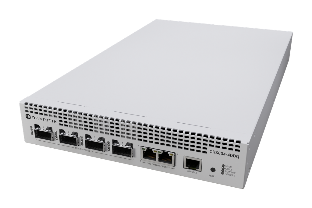 MikroTik CRS804-4DDQ-hRM 4x 400G QSFP56 + 2x 10G Ethernet Rackmount Switch
