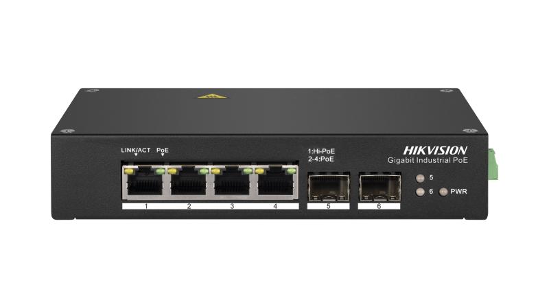 Hikvision DS-3T0506HP 4-Port Gigabit Industrial Unmanaged Hi-PoE Switch