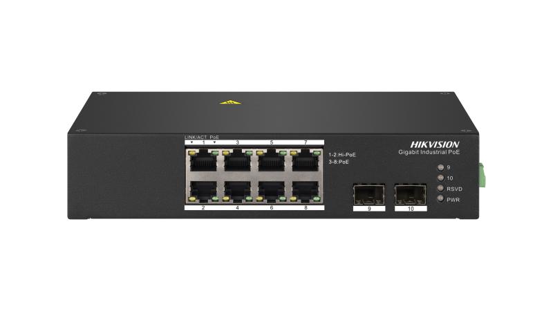 Hikvision DS-3T0510HP 8-Port Gigabit Industrial Unmanaged Hi-PoE Switch
