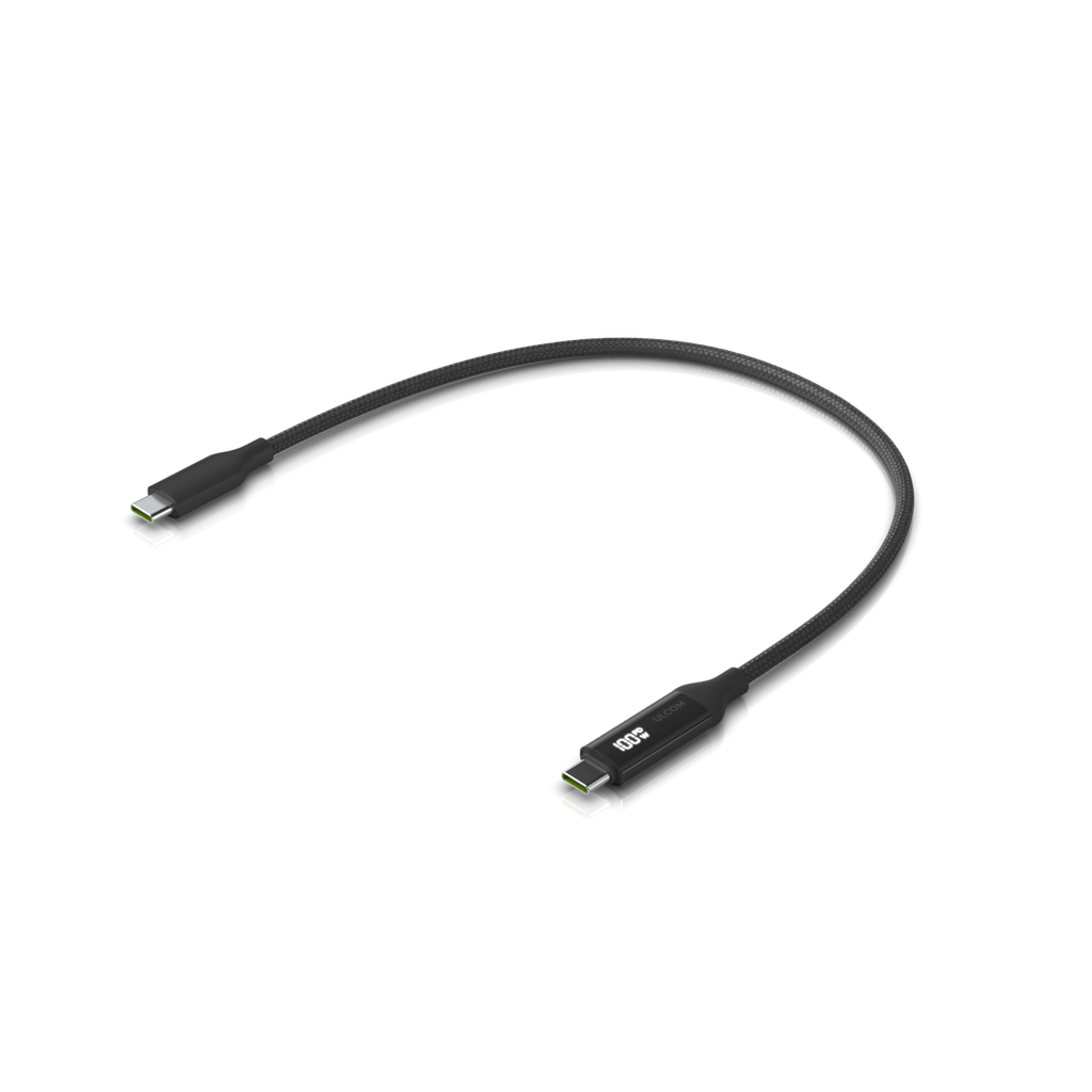 Ubiquiti UACC-Cable-USB-100W-0.3M-BK USB-C Cable 100W 0.3m with Charge Display Black