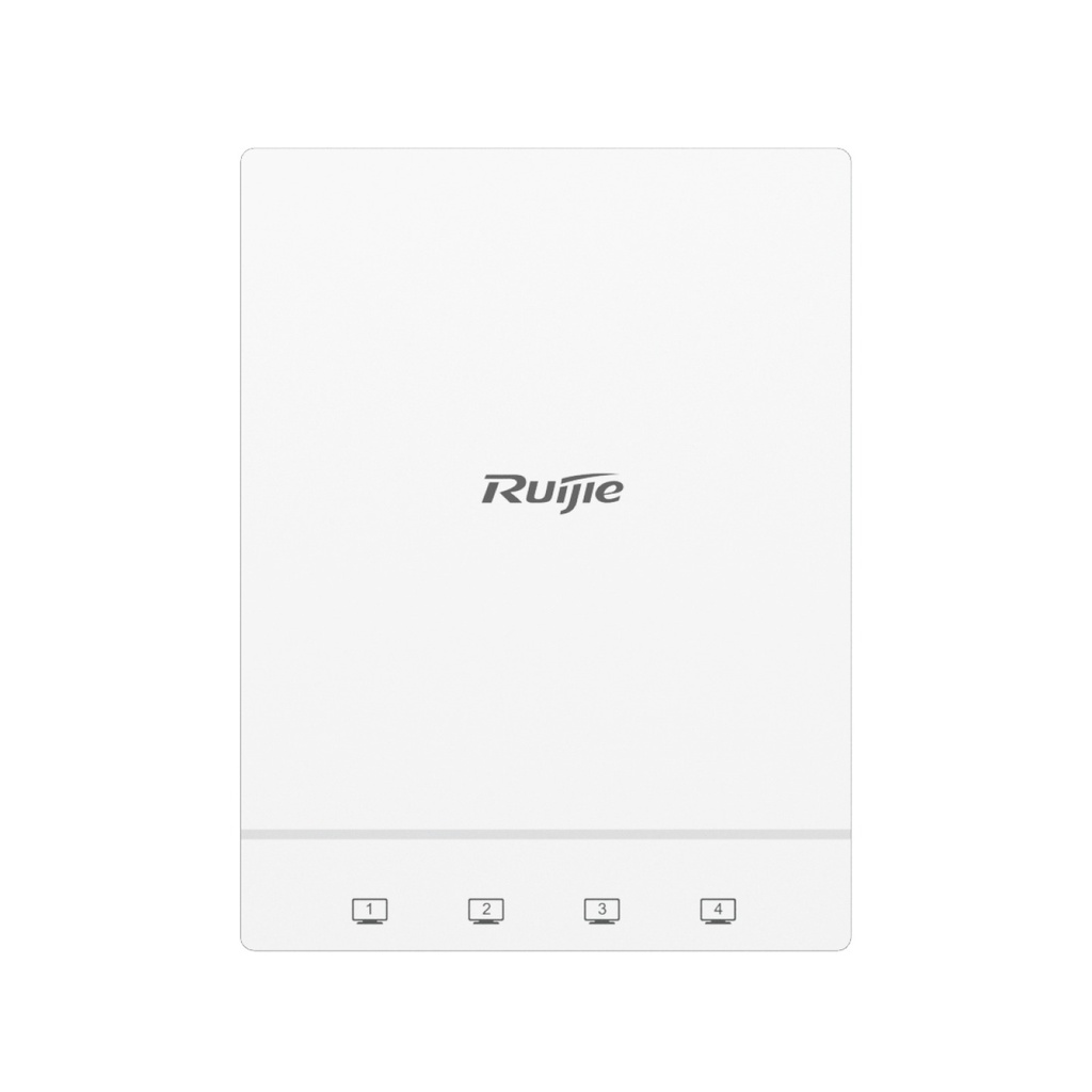 Ruijie RG-AP180 Wi-Fi 6 Dual-Radio 1.775 Gbps Wall Plate Access Point, 4 x Gigabit Ports, Bluetooth 5.0