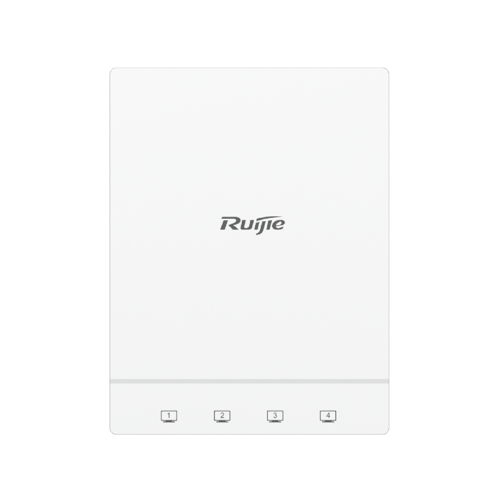Ruijie RG-AP180, Wi-Fi 6 Dual-Radio 1.775 Gbps Indoor Wall-Plate Access Point with 4 x GbE