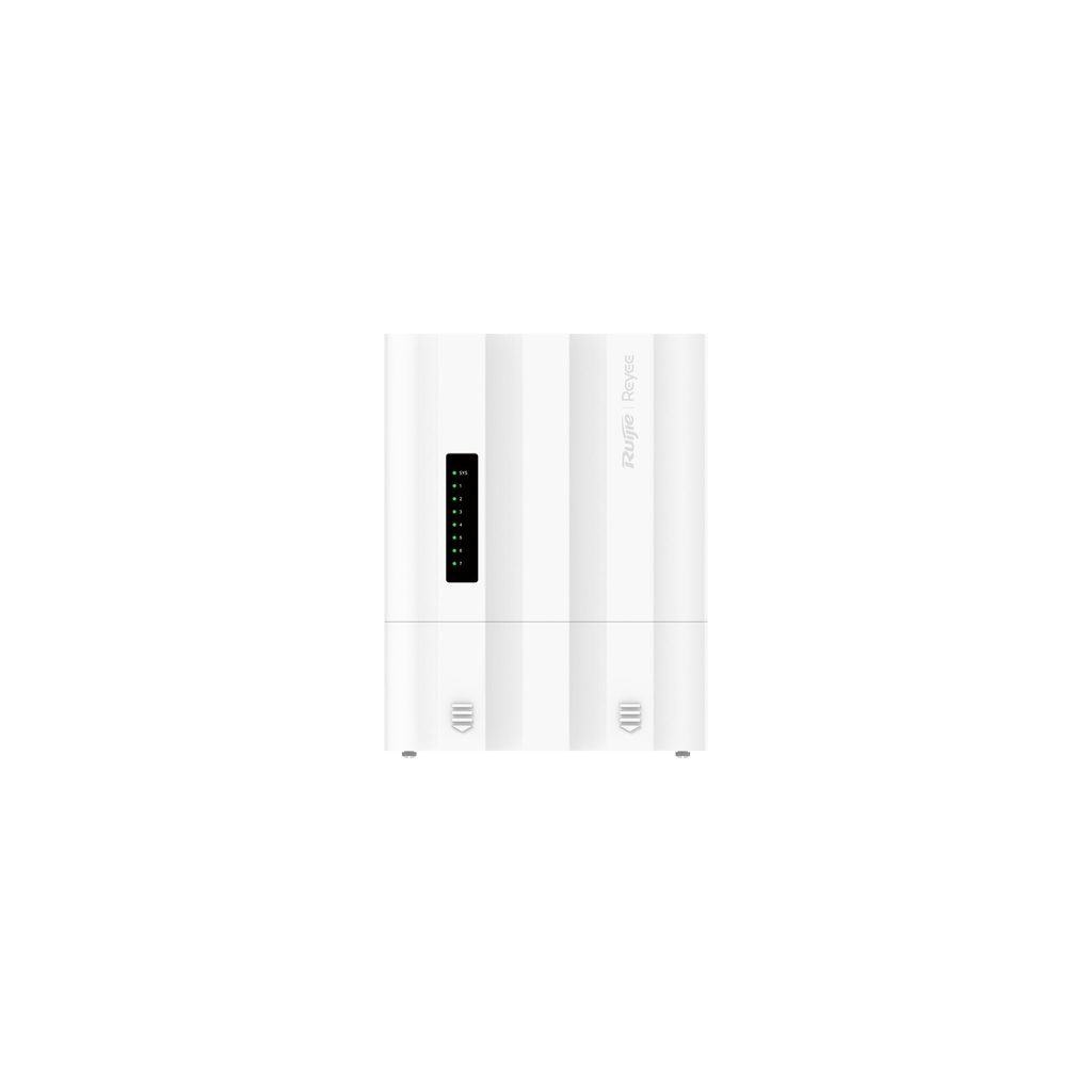 Ruijie RG-ES207GS-PI-OD 7-Port Gigabit Outdoor IP65 Cloud-Managed Switch, PoE-In or 12V DC, 4 x PoE+ Out, 2 x SFP