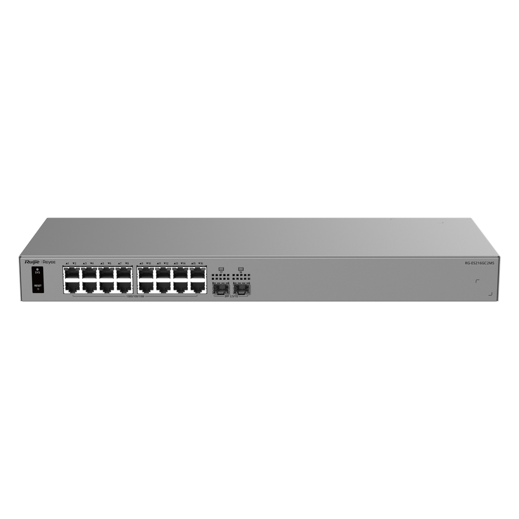 Ruijie RG-ES216GC2MS, 16-Port Gigabit Smart Cloud-Managed Switch with 2 x 2.5G SFP Uplinks