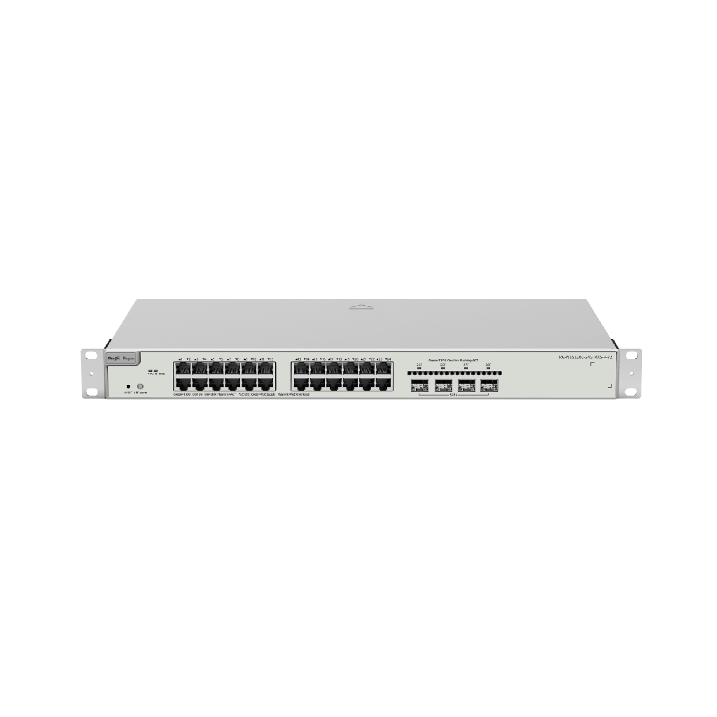 Ruijie RG-NBS5200-24GT4XS-P-V2, 24-Port Gigabit Layer 3 Managed PoE+ Switch with 4 x 10G SFP+, 370W