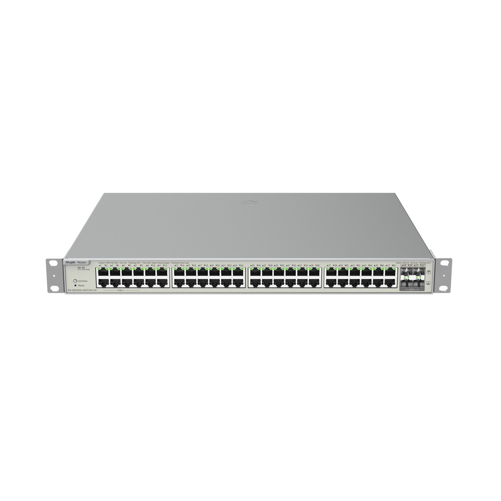 Ruijie RG-NBS5200-48GT4XS-UP 48-Port Gigabit Layer 3 Cloud Managed PoE Switch, 8 x PoE++, 4 x 10G SFP+, 740W