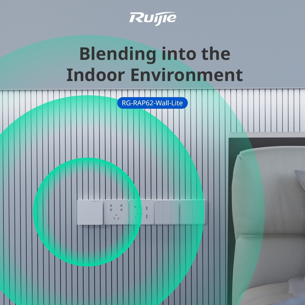Ruijie RG-RAP62-Wall-Lite, Wi-Fi 6 AX3000 Dual-Band Wall-Plate Access Point